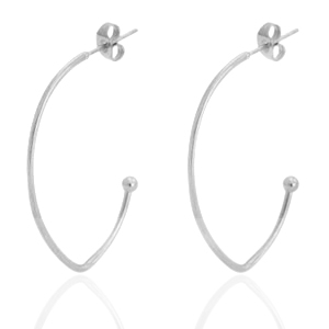 Boucles d'oreilles en acier Inox Argent&eacute;
