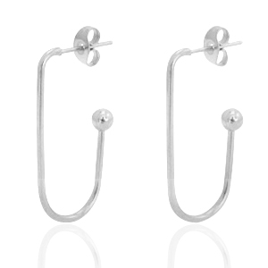 Boucles d'oreilles en acier Inox Argent&eacute;