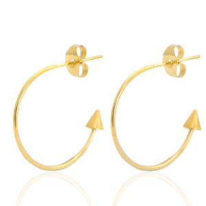 Boucles d'oreilles en acier Inox cr&eacute;oles Dor&eacute;