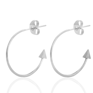 Boucles d'oreilles en acier Inox cr&eacute;oles Argent&eacute;