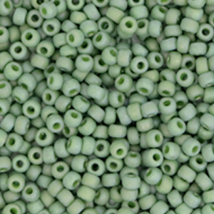 Perles de rocailles Miyuki 11/0 Opaque glazed frosted pistachio green 11-4698