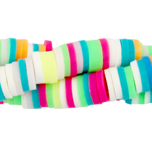 Perles Katsuki 6mm Vert-rose m&eacute;lange