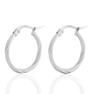 Boucles d'oreilles en acier inox cr&eacute;oles Argent&eacute;