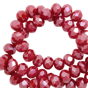 Perles &agrave; facettes 6x4mm disque Heishi Rouge grenat-pearl shine coating