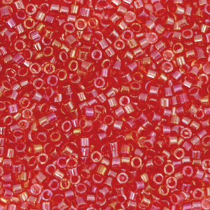 Perles Miyuki d&eacute;licas 11/0 Fancy lined scarlet rose DB-2374