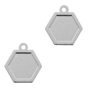 Pendentifs boh&egrave;mes hexagone Argent&eacute;