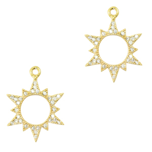 Breloques en Zirconium soleil Dor&eacute;