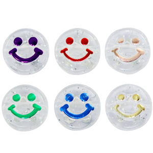 Perles lettres acryliques smiley Transparent-multicolore