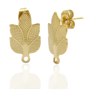 Boucles d'oreilles en acier Inox/puces d&rsquo;oreilles ovale avec anneau Dor&eacute;