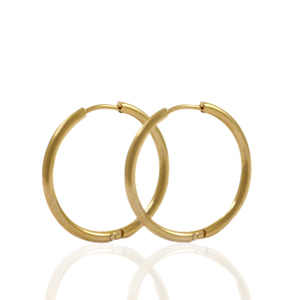 Boucles d'oreilles en acier Inox cr&eacute;oles 22mm Dor&eacute;