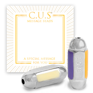 Bijoux C.U.S&reg; message beads "love" Argent&eacute; (sans nickel)