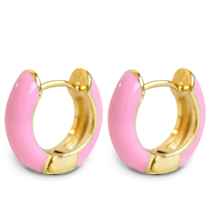 Boucles d'oreilles tendance &eacute;maill&eacute;e 15mm Rose-dor&eacute;
