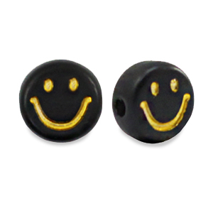 Perles lettres acryliques smiley Noir