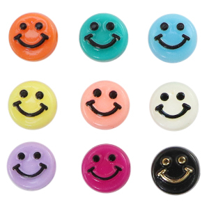 Perles lettres acryliques smiley Multicolore
