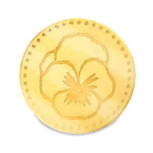 Cabochons Plexx 20mm Fleur de naissance F&eacute;vrier - Violette Dor&eacute;