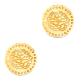 Cabochons Plexx 12mm Fleur de naissance Janvier - &OElig;ille Dor&eacute;