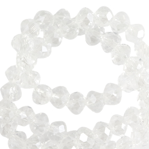 Perles &agrave; facettes 4x3mm disque Heishi Crystal-pearl shine coating