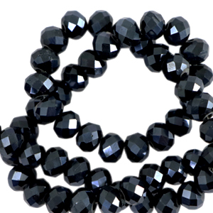 Perles &agrave; facettes 3x2mm disque Heishi Noir-pearl shine coating