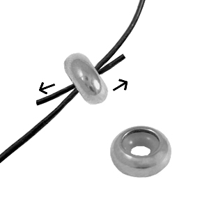 Appr&ecirc;ts en acier Inox perles stoppeur 8x4mm Argent&eacute;