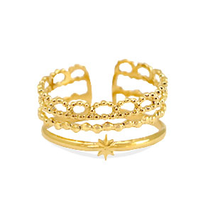 Bagues en acier Inox Dor&eacute;