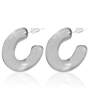 Boucles d'oreilles tendance cr&eacute;oles Gris