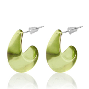Boucles d'oreilles tendance cr&eacute;oles Vert olive