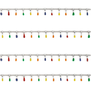 Appr&ecirc;ts en acier inox cha&icirc;ne maille jaseron clou Argent&eacute;-multicolore