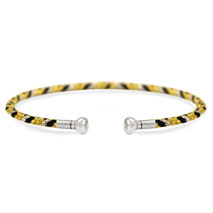 Bijoux C.U.S&reg; bracelet jonc Jaune-noir-argent&eacute;