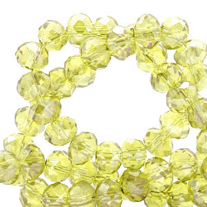 Perles &agrave; facettes 8x6mm disque Heishi Jaune soleill&eacute;-pearl shine coating