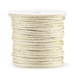 Fil macram&eacute; tress&eacute; 2mm Dor&eacute;-ivoire