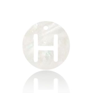 Pendentifs coquillage specials lettre H Blanc (couleur naturelle)