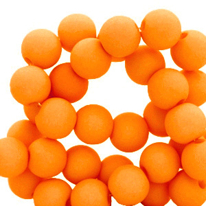 Perles acryliques 6 mm mat Orange zeste