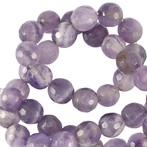 Pierres naturelles Quartz 4mm facett&eacute;es Violet doux