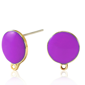 Appr&ecirc;ts en m&eacute;tal DQ puce d'oreille Dor&eacute;-violet (sans nickel)