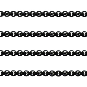 Cha&icirc;ne maille jaseron 3mm Noir