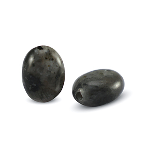Pierres naturelles perles Labradorite oval Anthracite fonc&eacute;
