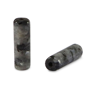 Pierres naturelles perles Labradorite tube Antracite fonc&eacute;