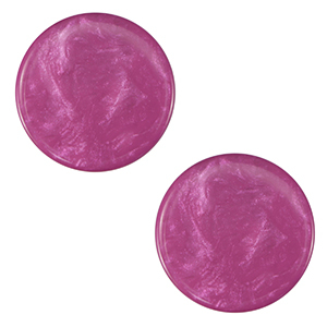Cabochon plat 20mm Polaris Elements Jais Rose anemone
