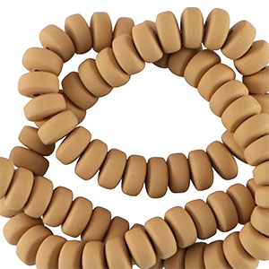 Perles en polym&egrave;re rondelles 7mm Marron