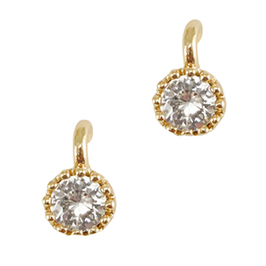 Pendentifs en verre Crystal Glass 4mm Cristal-dor&eacute;