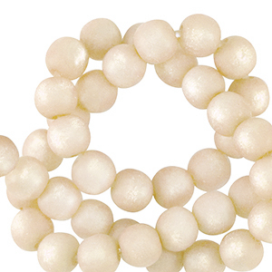Perles Super Polaris Apaco rond 6mm mat Blanc prosecco