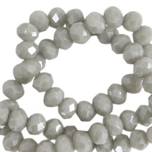 Perles &agrave; facettes 3x2mm disque Heishi Gris nuageux-pearl shine coating