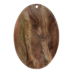 Pendentifs en r&eacute;sine ovale paillet&eacute; Multicolore marron