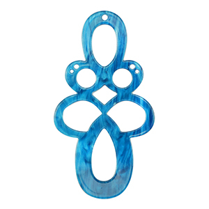 Pendentifs en r&eacute;sine baroque Bleu de prusse
