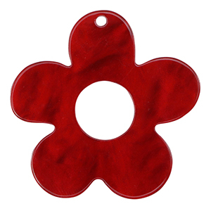 Pendentifs en r&eacute;sine fleur Rouge salsa