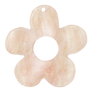 Pendentifs en r&eacute;sine fleur paillet&eacute; Rose hortensia