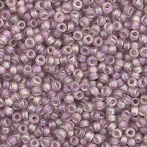 Perles de rocailles Miyuki 11/0 Transparent matte ab smoky amethyst 11-142fr