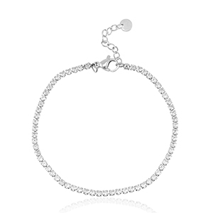 Bracelets en acier Inox Argent&eacute;-cristal