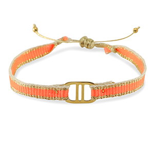 Bracelets tendance ruban avec connecteur acier inox Orange-dor&eacute;