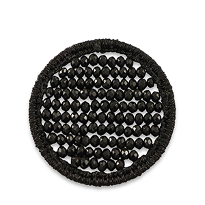 Pendentifs au crochet avec perles &agrave; facettes 35mm Noir